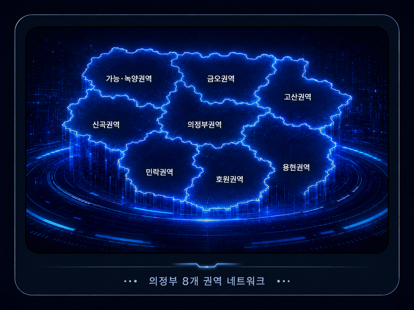 의정부 8개 권역 네트워크 지도